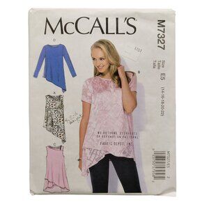 McCalls Pattern Misses Asymetrical Pullover Tops Size E5 14-22 M7327 UNCUT